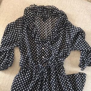 Stella & Julie Sheer Black/White Dot Dress